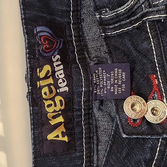 Angels Jeans cuffed capri length Juniors size 7 cotton spandex polyester Denim - Picture 5 of 8